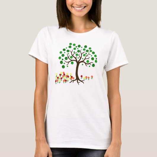 Recyclen bomen en bloemen t-shirt (Voorkant)