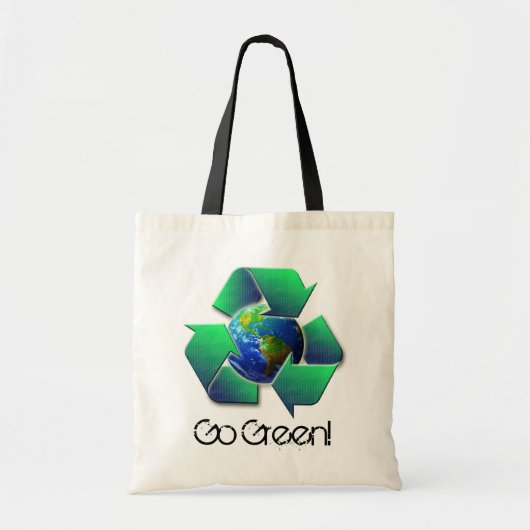 Recyclen de Aarde, ga Groen! - tas (Voorkant)