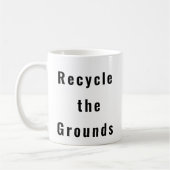 Recyclen de Gronden Grappige Koffie mok (Links)