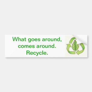recyclen de kleur 600 dpi0001 van de logo, wat ron bumpersticker