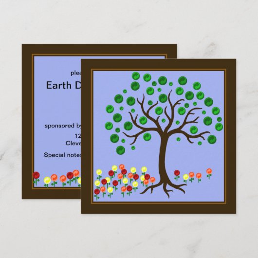 Recyclen de Uitnodiging van de Boom en van de Bloe (Voorkant / Achterkant)