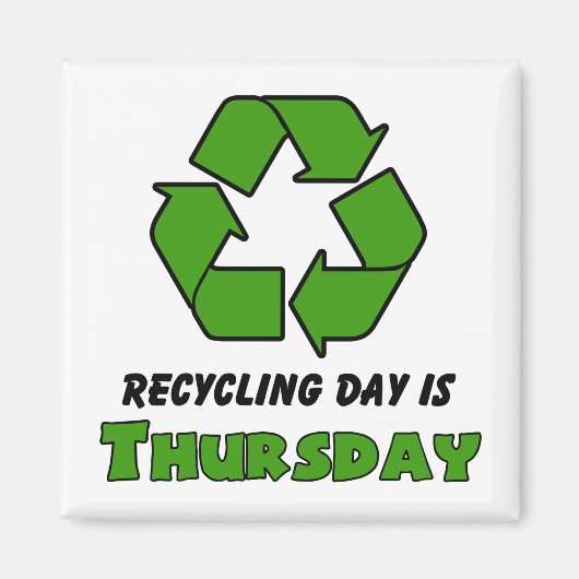 Recyclen donderdag magneet (Voorkant)