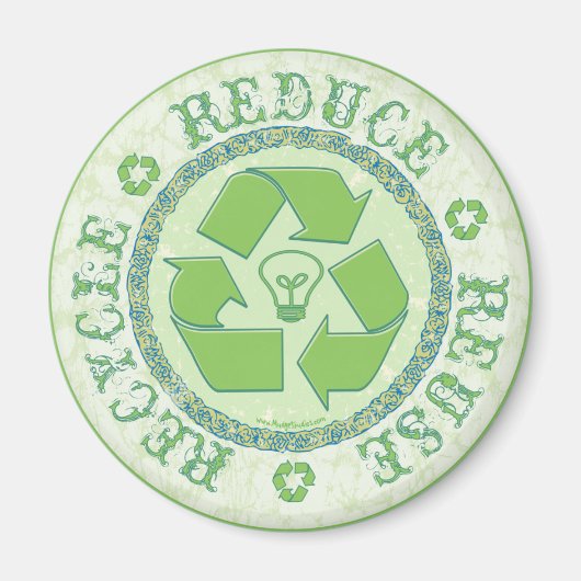 Recyclen Earth Day Gear Magneet (Voorkant)