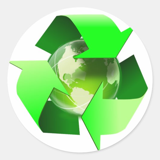 Recyclen Earth Day-Sticker Ronde Sticker (Voorkant)