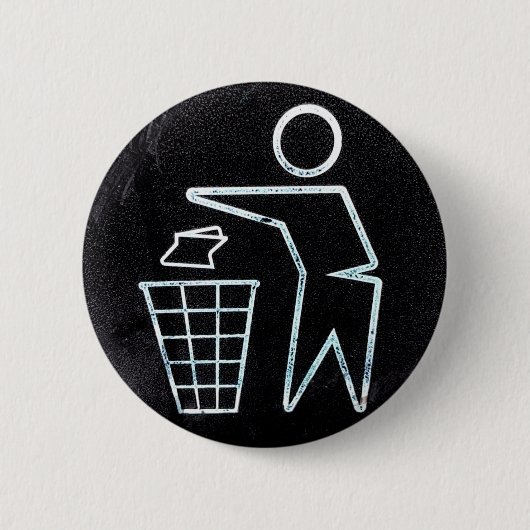 Recyclen en niet strooisel ronde button 5,7 cm (Voorkant)