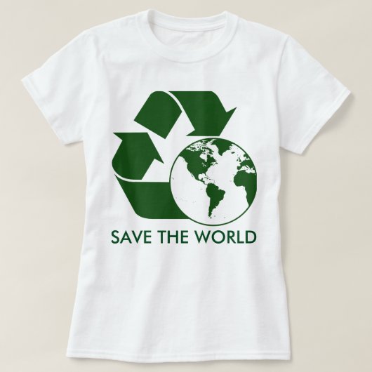 Recyclen en redt de wereld. t-shirt (Design voorkant)