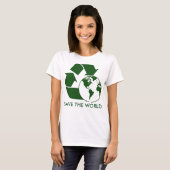 Recyclen en redt de wereld. t-shirt (Voorkant volledig)