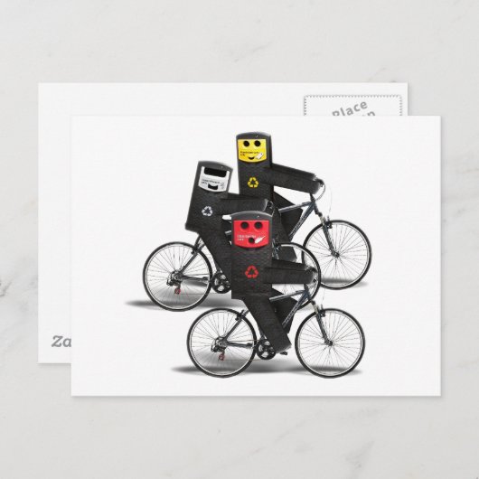 Recyclen fietsbakken briefkaart (Voorkant / Achterkant)