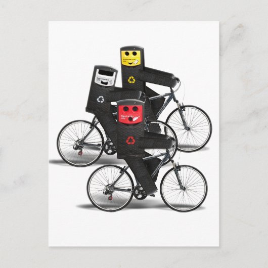 Recyclen fietsbakken briefkaart (Voorkant)