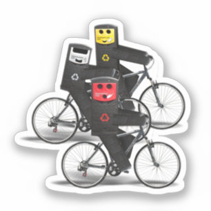 Recyclen fietsbakken sticker