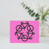 Recyclen fietssymbool briefkaart (Staand voorkant)