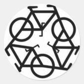 Recyclen fietssymbool ronde sticker (Voorkant)