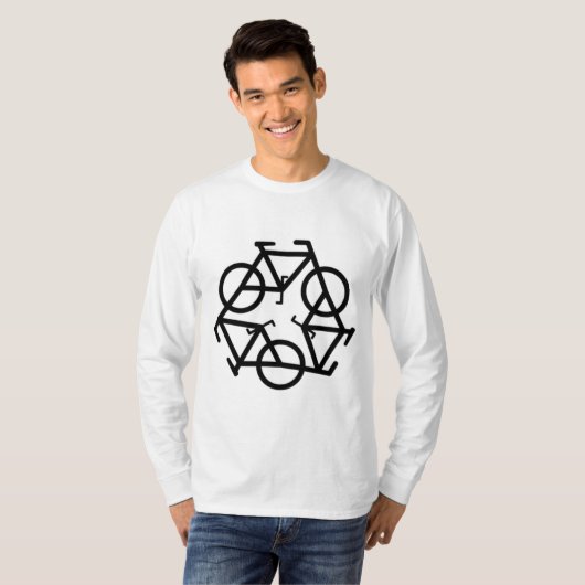 Recyclen fietssymbool t-shirt (Voorkant volledig)