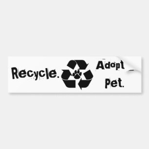 Recyclen., ga een huisje aan. Bumpersticker