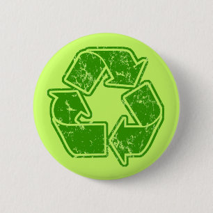 Recyclen grafische Vintage Ronde Button 5,7 Cm