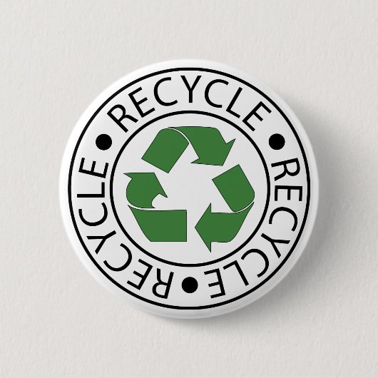 Recyclen Green Ceter Logo Ronde Button 5,7 Cm (Voorkant)