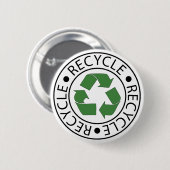 Recyclen Green Ceter Logo Ronde Button 5,7 Cm (Voorkant /achterkant)