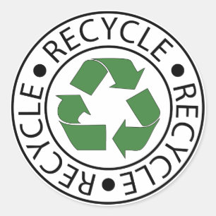 Recyclen Green Ceter Logo Ronde Sticker