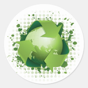RECYCLEN GREEN PLANET RONDE STICKER