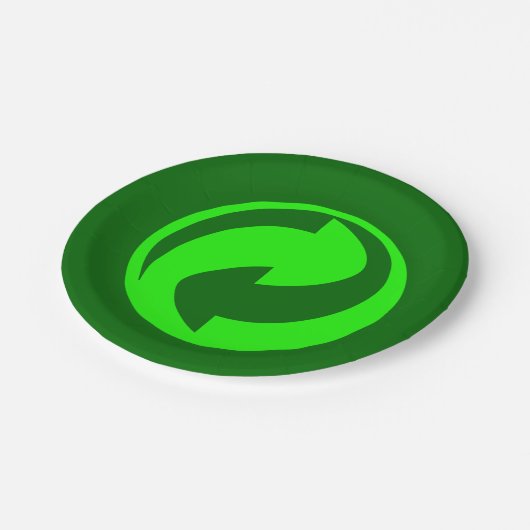 Recyclen groen papieren bordje (Gekanteld)