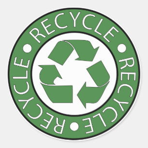 Recyclen groen ronde sticker