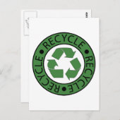 Recyclen groene Logo-BK-letters Briefkaart (Voorkant / Achterkant)