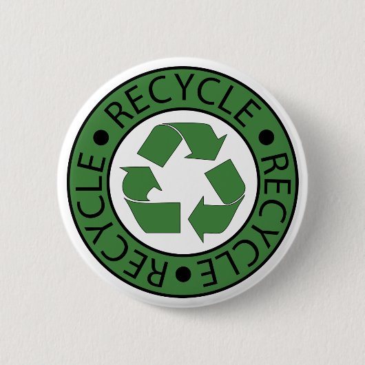Recyclen groene Logo-BK-letters Ronde Button 5,7 Cm (Voorkant)
