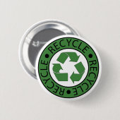 Recyclen groene Logo-BK-letters Ronde Button 5,7 Cm (Voorkant /achterkant)