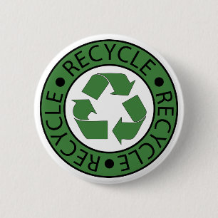 Recyclen groene Logo-BK-letters Ronde Button 5,7 Cm