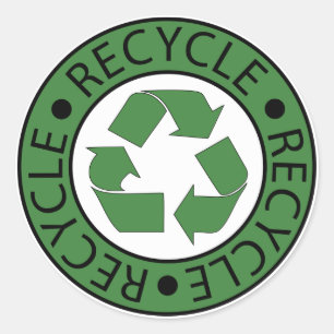 Recyclen Groene Logo Ronde Sticker