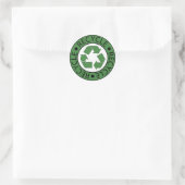 Recyclen Groene Logo Ronde Sticker (Tas)