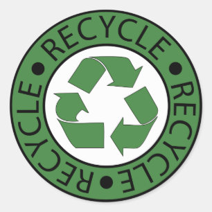 Recyclen Groene Logo Ronde Sticker