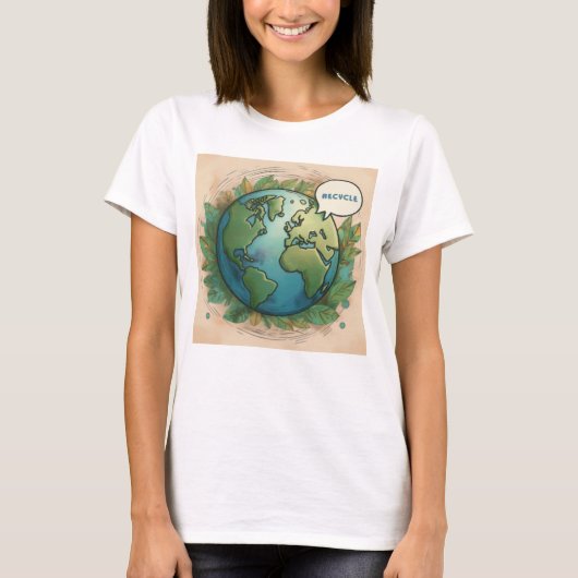Recyclen grondontwerp t-shirt (Voorkant)