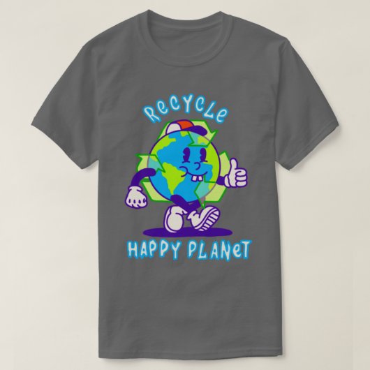 Recyclen Happy Planet T-shirt (Design voorkant)