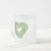 Recyclen hart matglas koffiemok (Voorkant links)