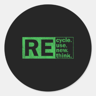 Recyclen Hergebruik Herbekijk milieubescherming Ronde Sticker