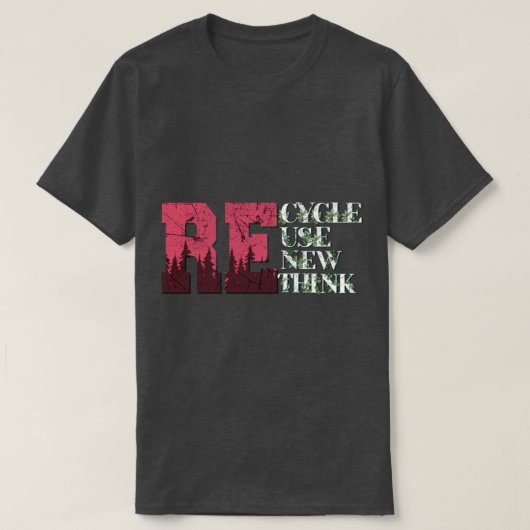 Recyclen Hergebruik Herdenken Aardodag herdenken T-shirt (Design voorkant)