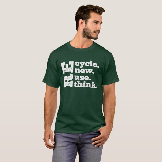 Recyclen Hergebruik Herdenken Aardodag herdenken T-shirt (Voorkant volledig)