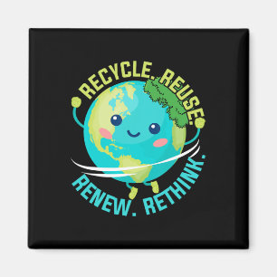 Recyclen Hergebruik Hernieuw Denk Earth Day Boy Pe Magneet