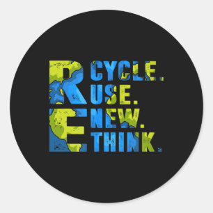 Recyclen Hergebruik Heroverwegen voor Earth's Day Ronde Sticker