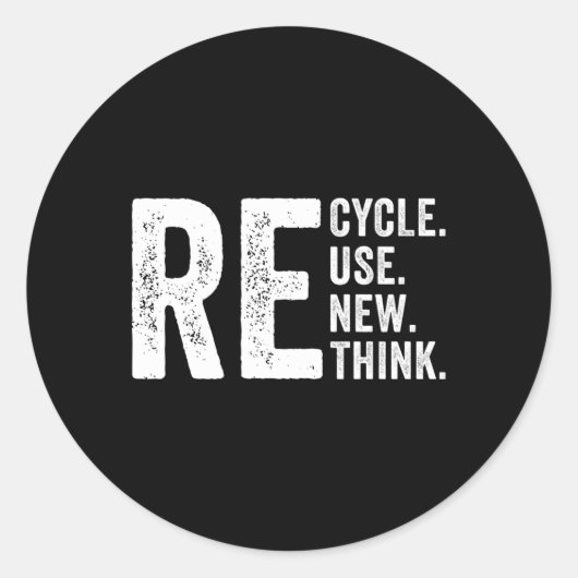 Recyclen Hergebruik Heroverweging Crisis Environta Ronde Sticker (Voorkant)