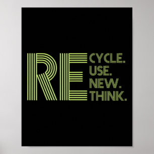 Recyclen hergebruik Heroverweging Crisis Milieu A Poster