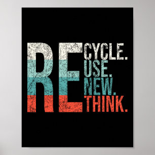 Recyclen hergebruik Heroverweging Crisis Milieu A Poster