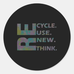 Recyclen hergebruik Heroverweging Crisis Milieu A Ronde Sticker
