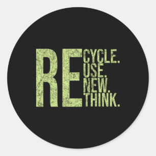 Recyclen hergebruik Heroverweging Crisis Milieu A Ronde Sticker