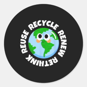 Recyclen hergebruik Heroverweging Crisismilieu E Ronde Sticker