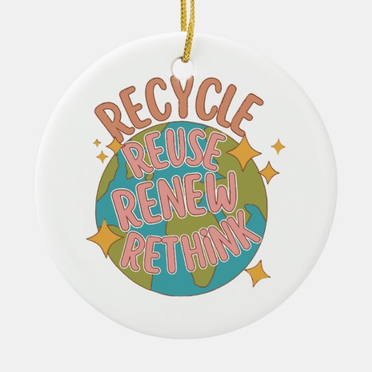 Recyclen hergebruik Heroverweging Keramisch Ornament (Voorkant)