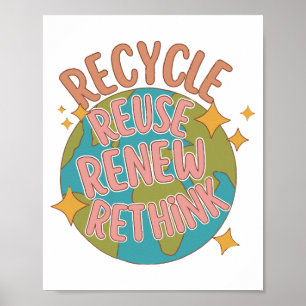 Recyclen hergebruik Heroverweging Poster