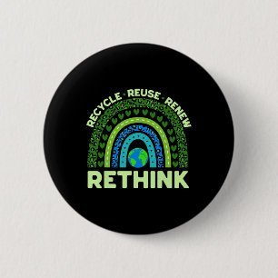 Recyclen hergebruik Herstel Herdenken Milieudag Aa Ronde Button 5,7 Cm