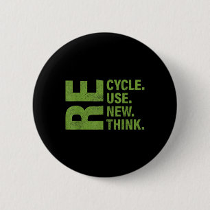Recyclen hergebruik Herstel Herdenken Milieudag Aa Ronde Button 5,7 Cm